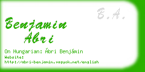 benjamin abri business card