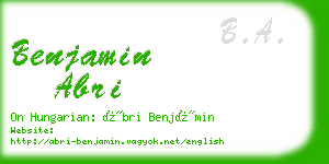 benjamin abri business card